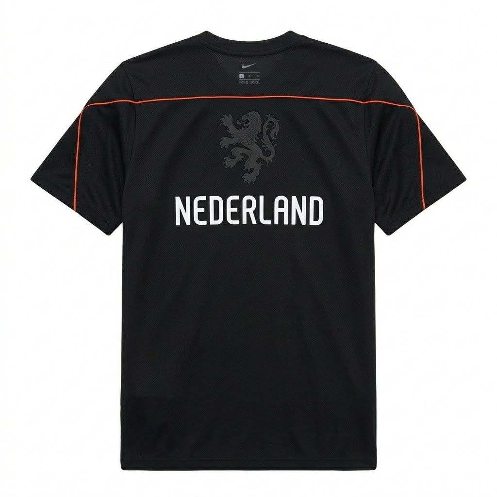 Netherlands 2026 black training shirt back with NEDERLAND