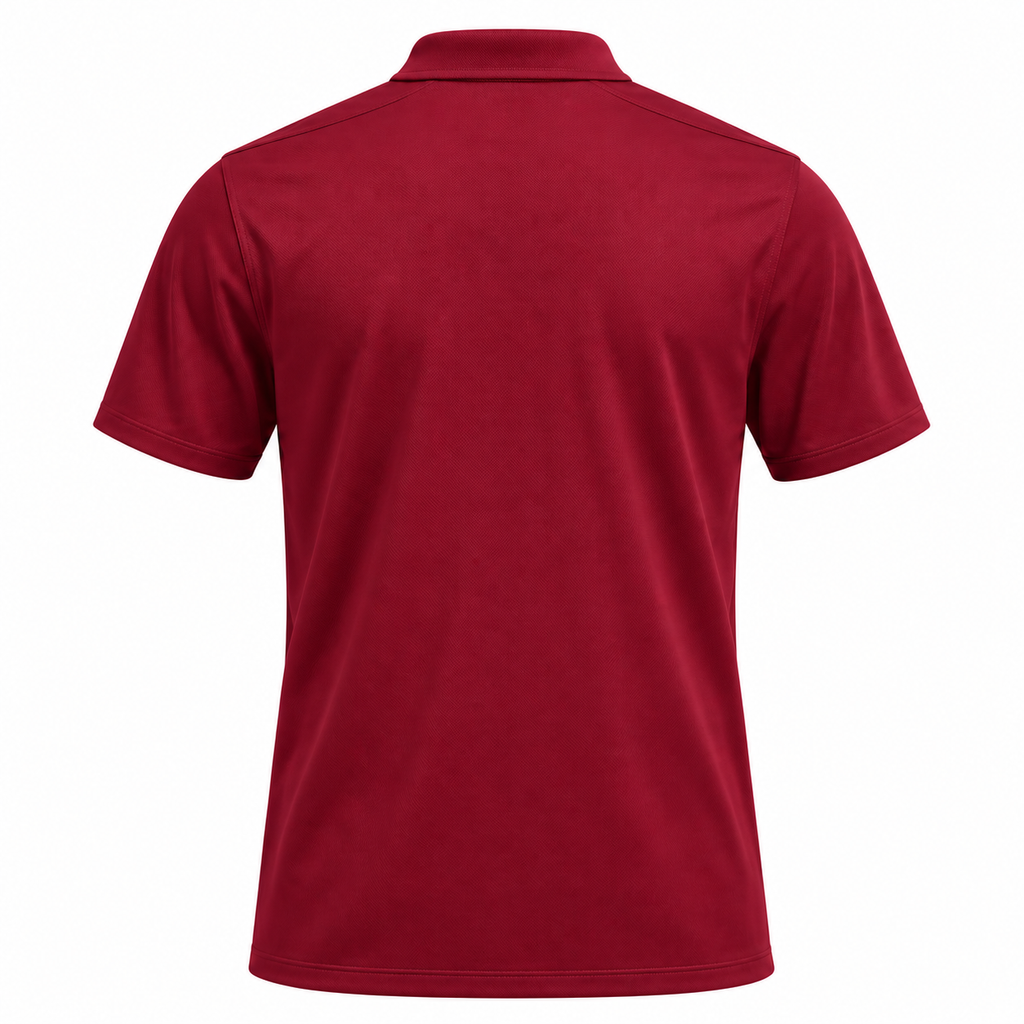 USA 2026 red travel polo shirt back view