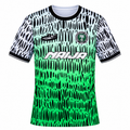 Nigeria 2026 pre-match shirt front with black, white and green pattern