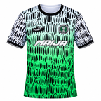 Nigeria 2026 pre-match shirt front with black, white and green pattern