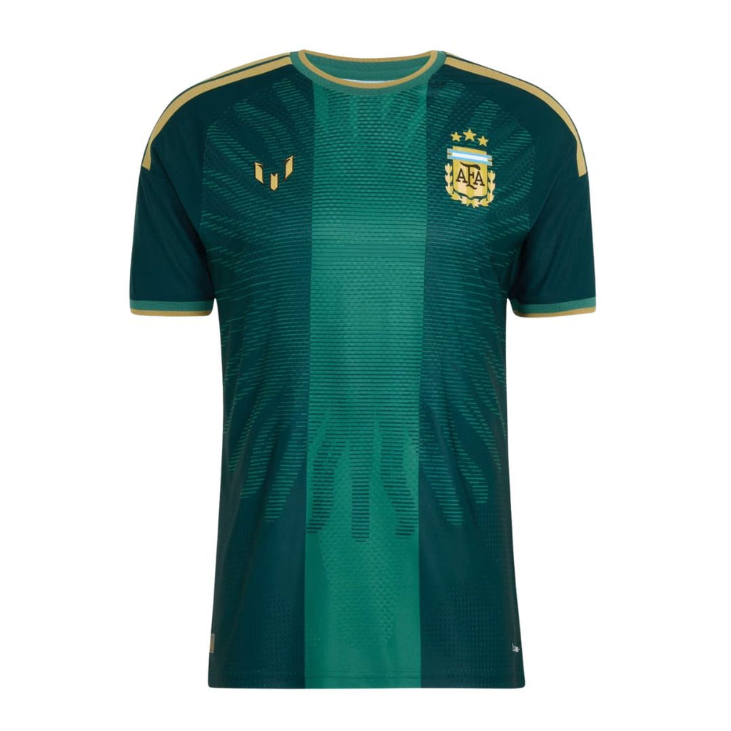 Argentina 2026-27 green goalkeeper shirt front with gold trim