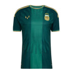 Argentina 2026-27 green goalkeeper shirt front with gold trim