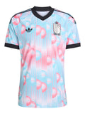 Belgium 2026 away shirt front, sky blue with pink ball print