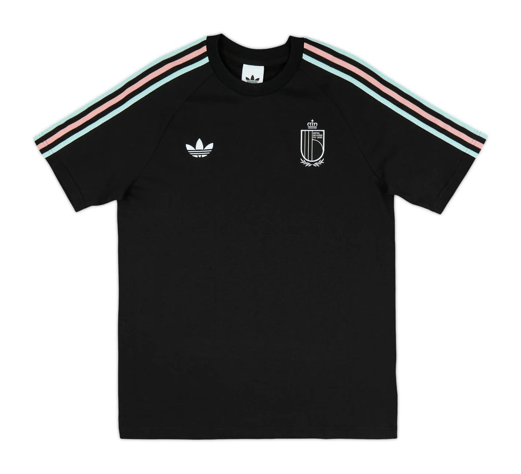 Belgium 2026 black retro travel shirt front with shoulder tape