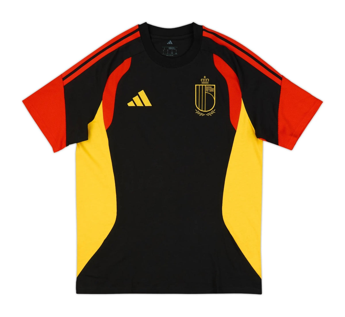 Belgium 2026 black training shirt front with red shoulders