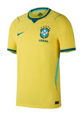 Brazil 2026 home shirt front, canary yellow with green collar