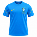 Brazil 2026 blue training shirt front with yellow piping