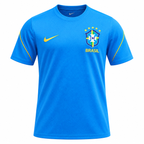 Brazil 2026 blue training shirt front with yellow piping