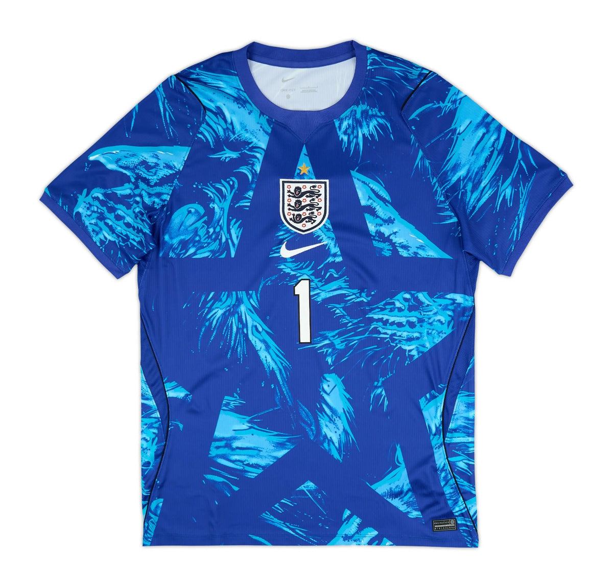 England 2026 blue goalkeeper shirt front with number 1