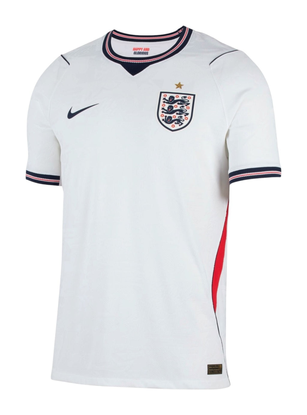 England 2026 home shirt front, white with navy collar