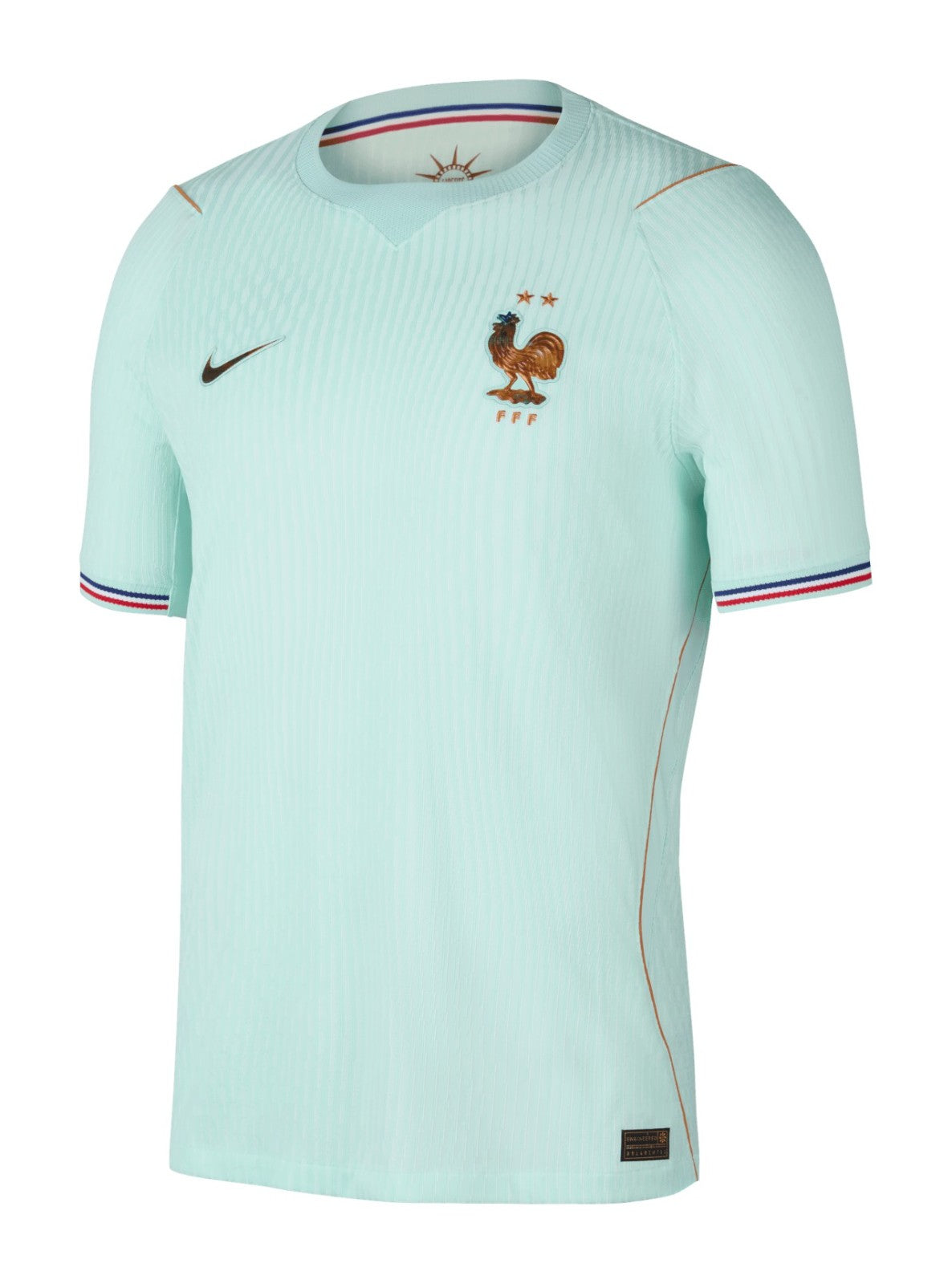 France 2026 away shirt front, mint green with copper crest