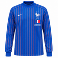 France 2026 pre-match sweatshirt front, blue with long sleeves and pinstripes