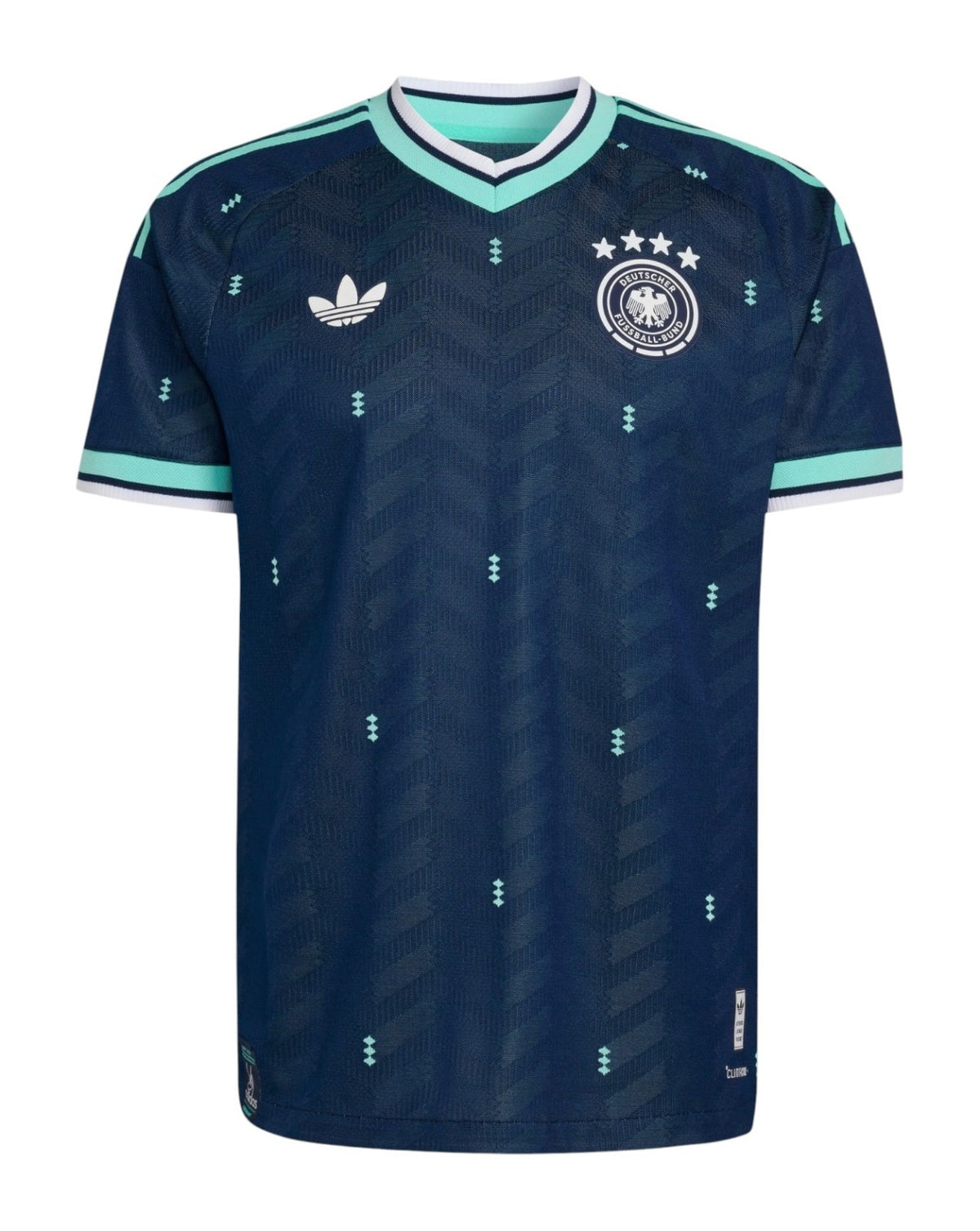 Germany 2026 away shirt front, navy with aqua trim