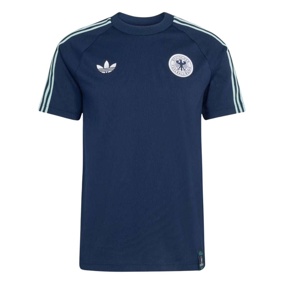 Germany 2026 navy travel shirt front with white stripes