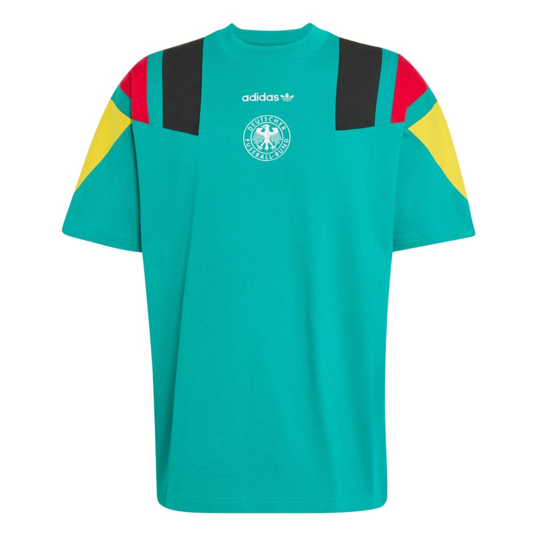 Germany 2026 green travel shirt front with tricolour shoulders