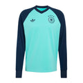 Germany 2026 pre-match away sweatshirt front, mint with navy sleeves
