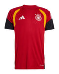 Germany 2026 red training shirt front with gold trim