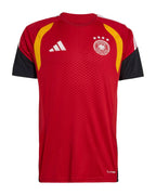 Germany 2026 red training shirt front with gold trim