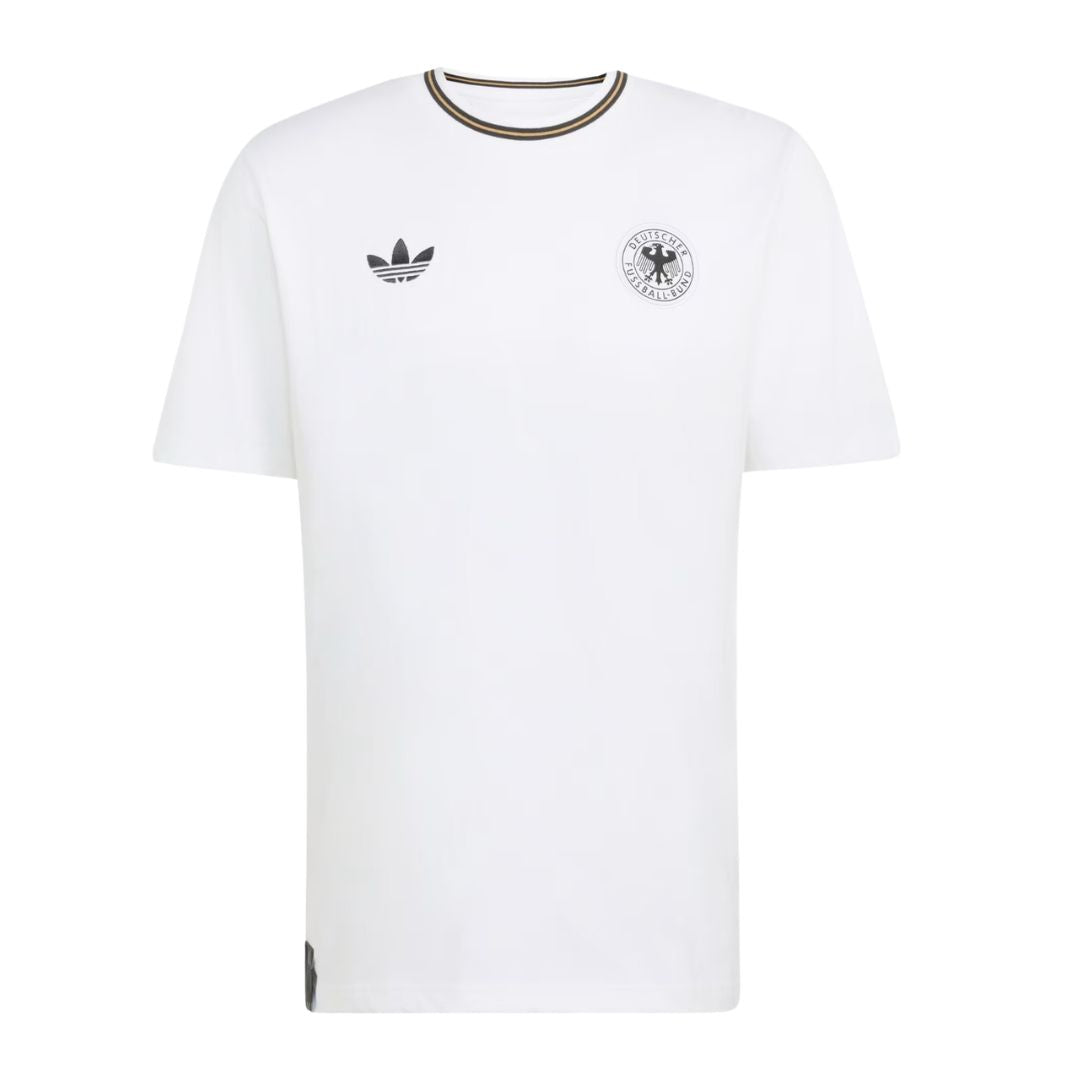 Germany 2026 white travel shirt front with retro logo