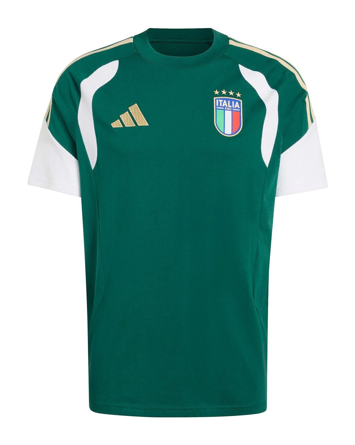 Italy 2026 green travel shirt front with white panels