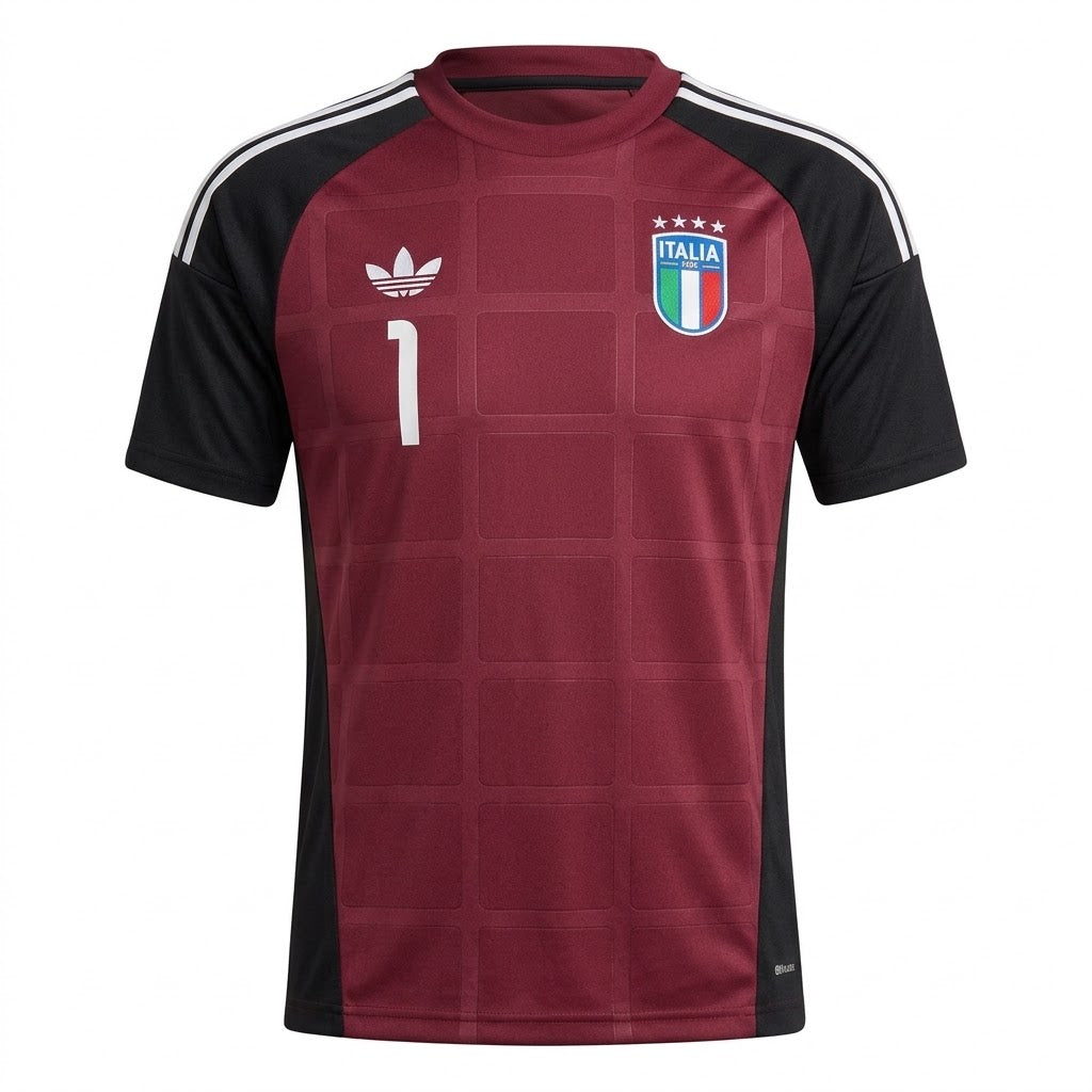 Italy 2026 red goalkeeper shirt front with number 1