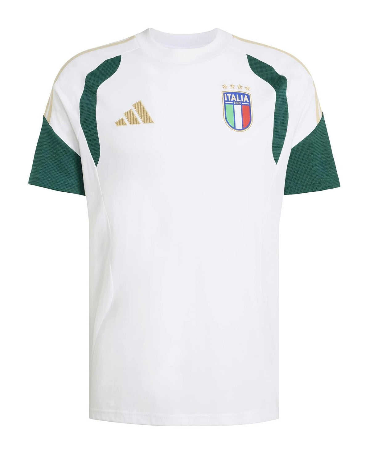 Italy 2026 white travel shirt front with green panels