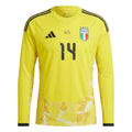 Italy 2026 yellow goalkeeper shirt front with number 14