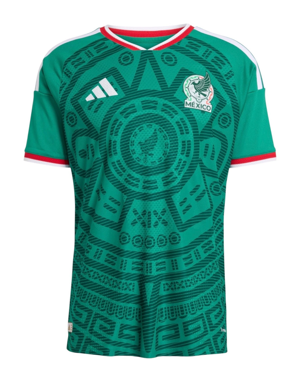 Mexico 2026 home shirt front in green with geometric pattern