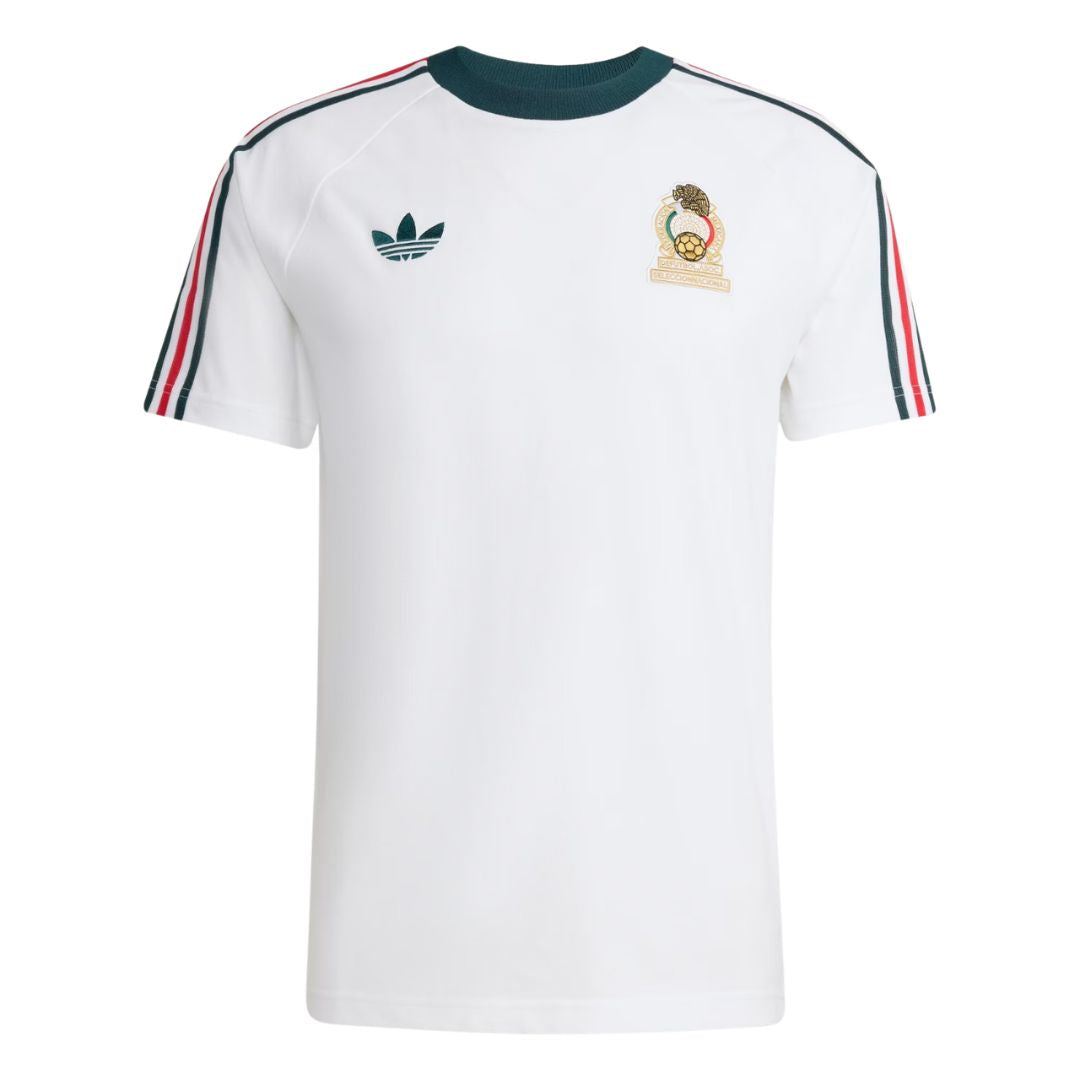 Mexico 2026 white travel shirt front with retro badge