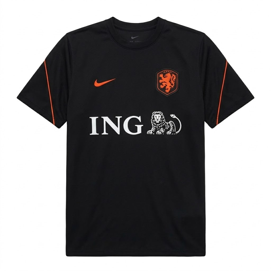 Netherlands 2026 black training shirt front with ING sponsor
