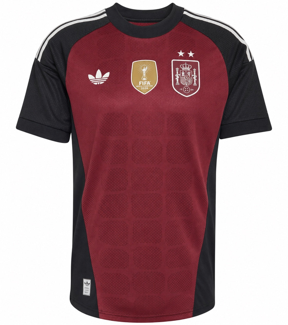Spain 2026-27 burgundy goalkeeper shirt front with black sleeves
