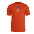 FC Cincinnati 2026 orange travel shirt front with club crest