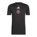 Inter Miami 2026 black travel shirt front with pink crest