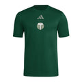 Portland Timbers 2026 green travel shirt front with club crest