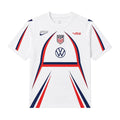 USA 2026 pre-match shirt front, white with red and navy stripes