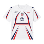 USA 2026 pre-match shirt front, white with red and navy stripes