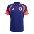 Japan 2026 travel polo shirt front in blue and orange