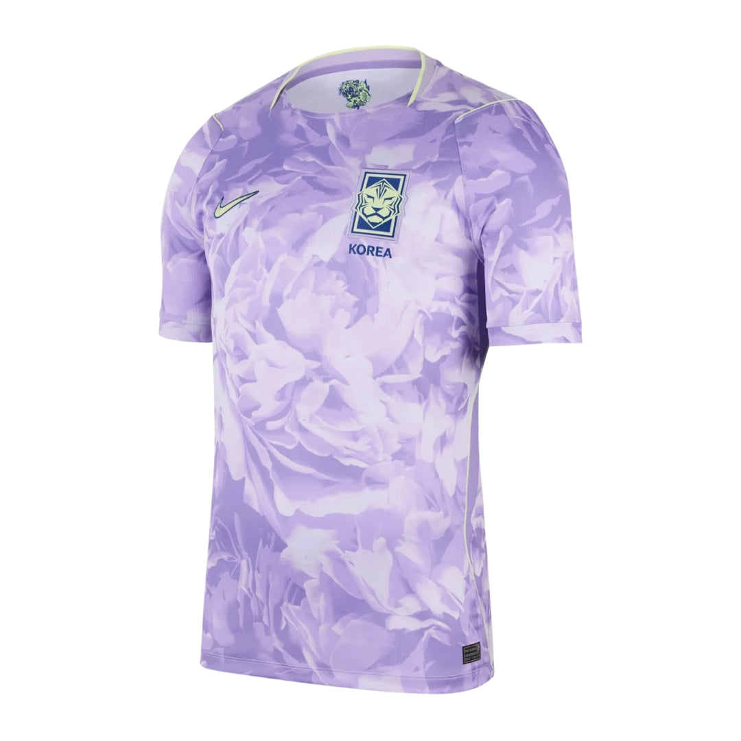 South Korea 2026 away shirt front, lilac brush print