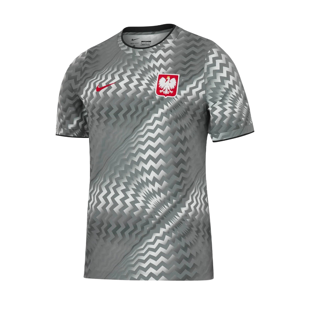 Poland 2026 pre-match shirt front with zigzag print