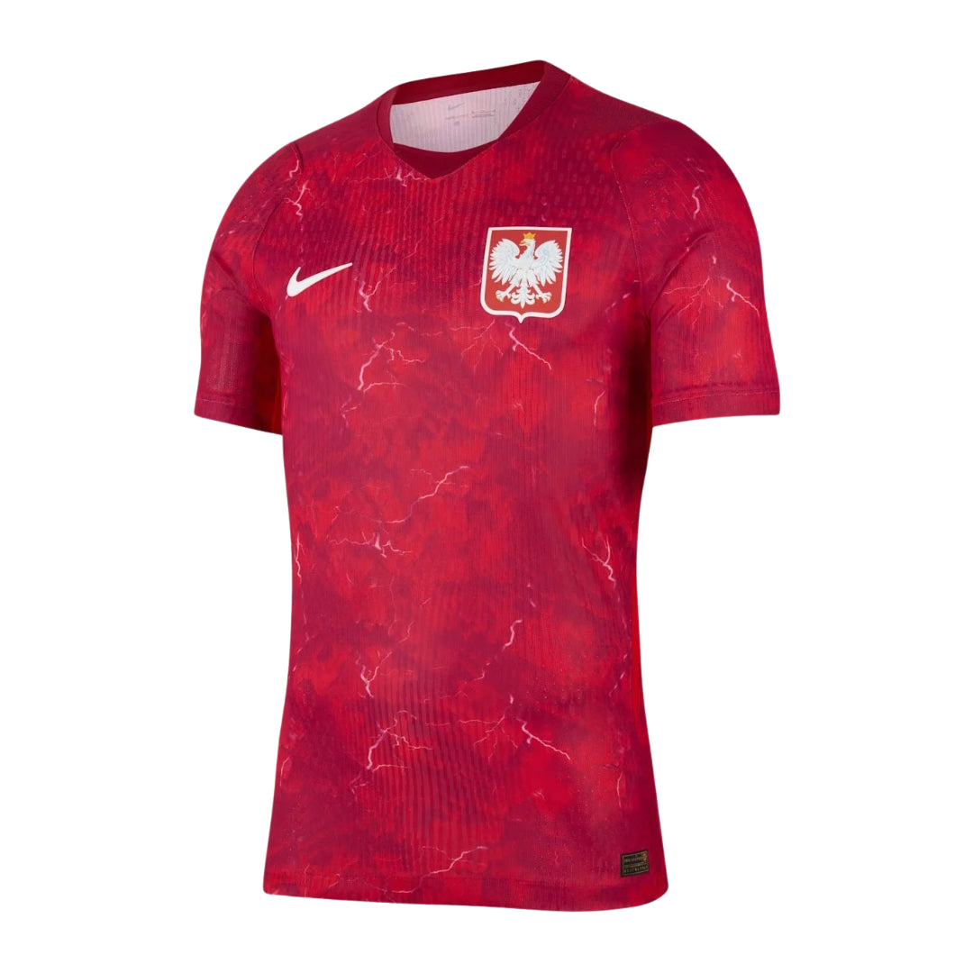 Poland 2026 away shirt front, red with eagle crest