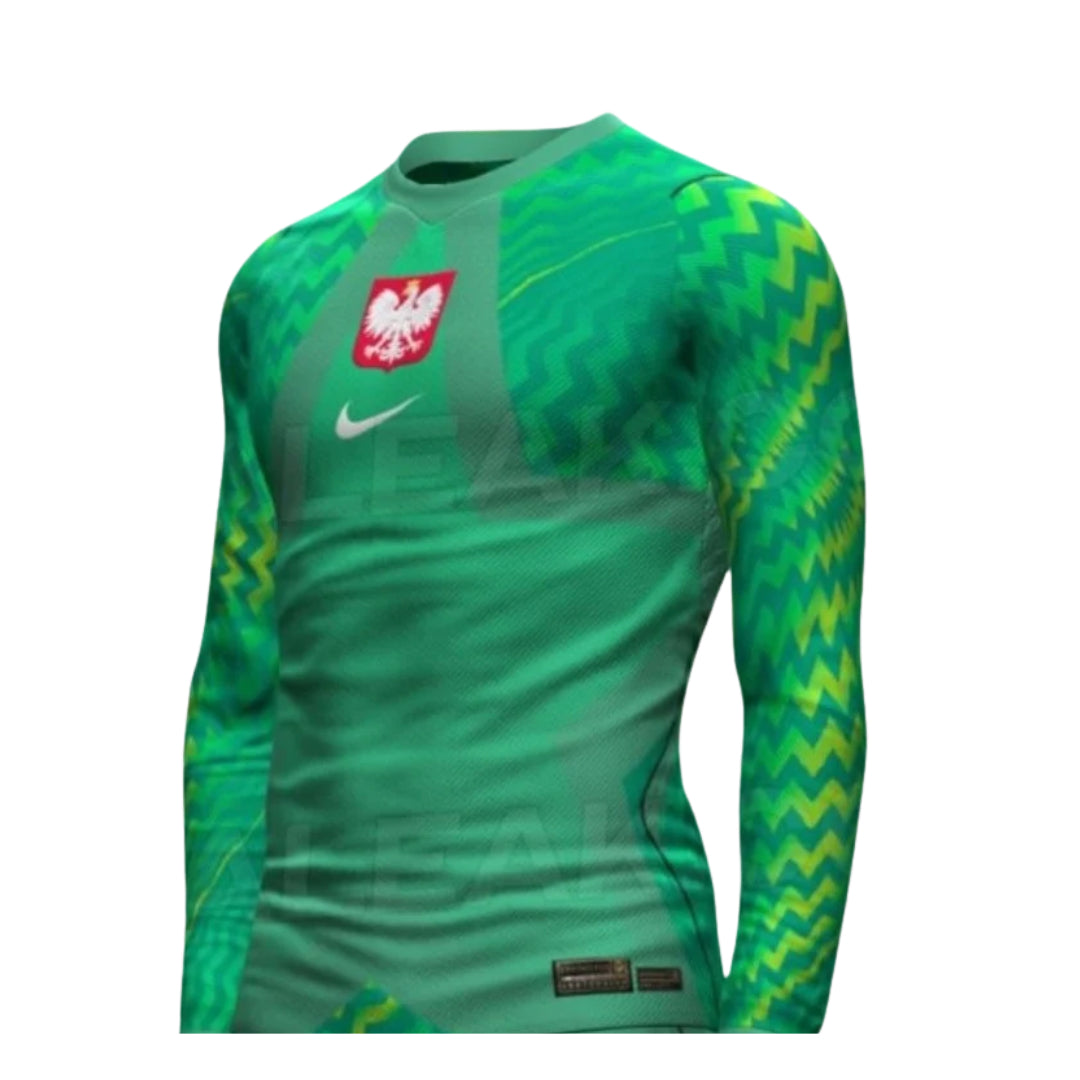 Poland 2026 green long sleeve goalkeeper shirt front