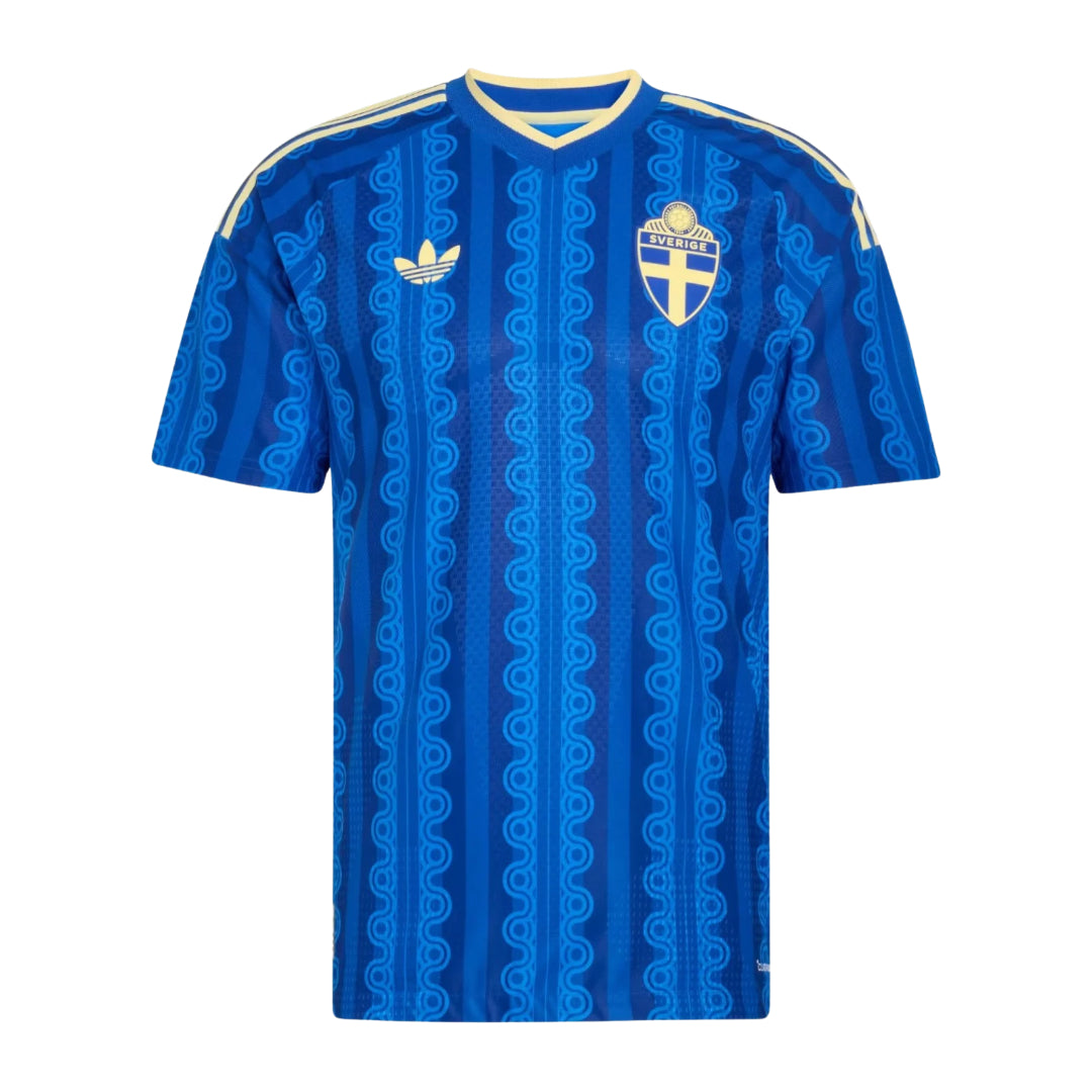 Sweden 2026 away shirt front, royal blue with stripes
