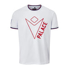 Crystal Palace 2026-27 white travel shirt front with red PALACE graphic