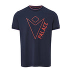 Crystal Palace 2026-27 navy travel shirt front with red PALACE graphic