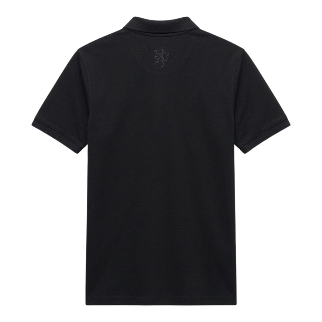 Netherlands 2026 black travel polo shirt back view