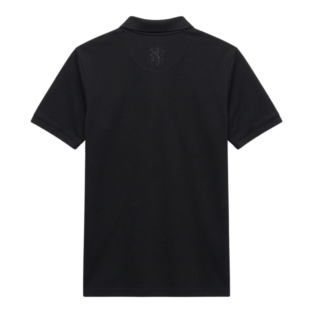Netherlands 2026 black travel polo shirt back view