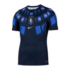 Uruguay 2026 away shirt front, navy with blue shoulder graphic