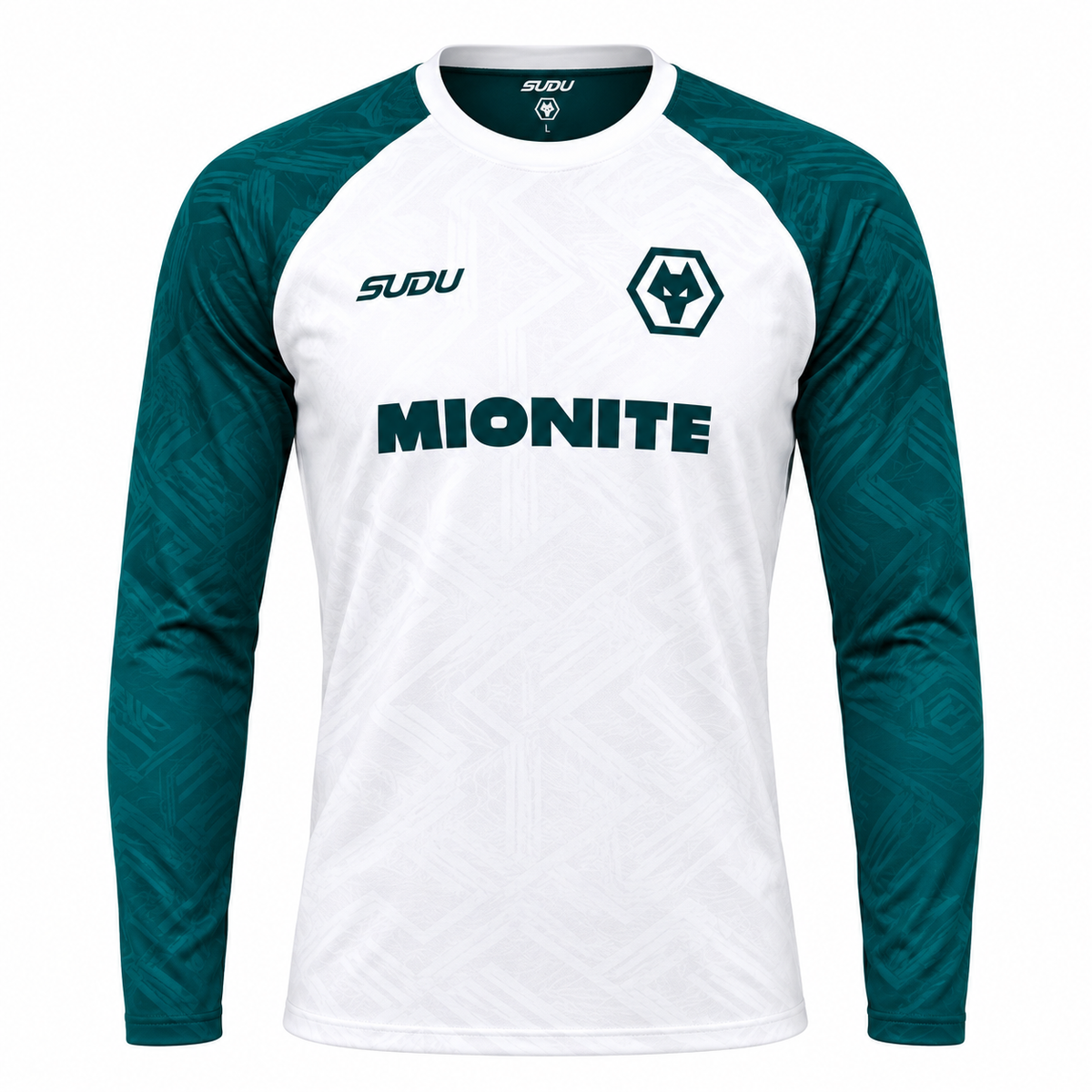 Wolves 2026-27 white training goalkeeper shirt with teal sleeves