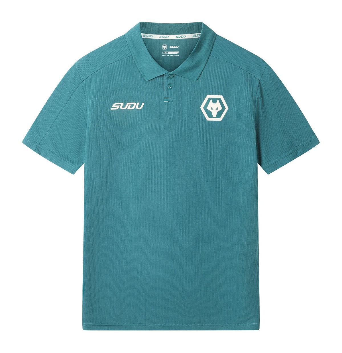 Wolves 2026-27 teal travel polo jersey front