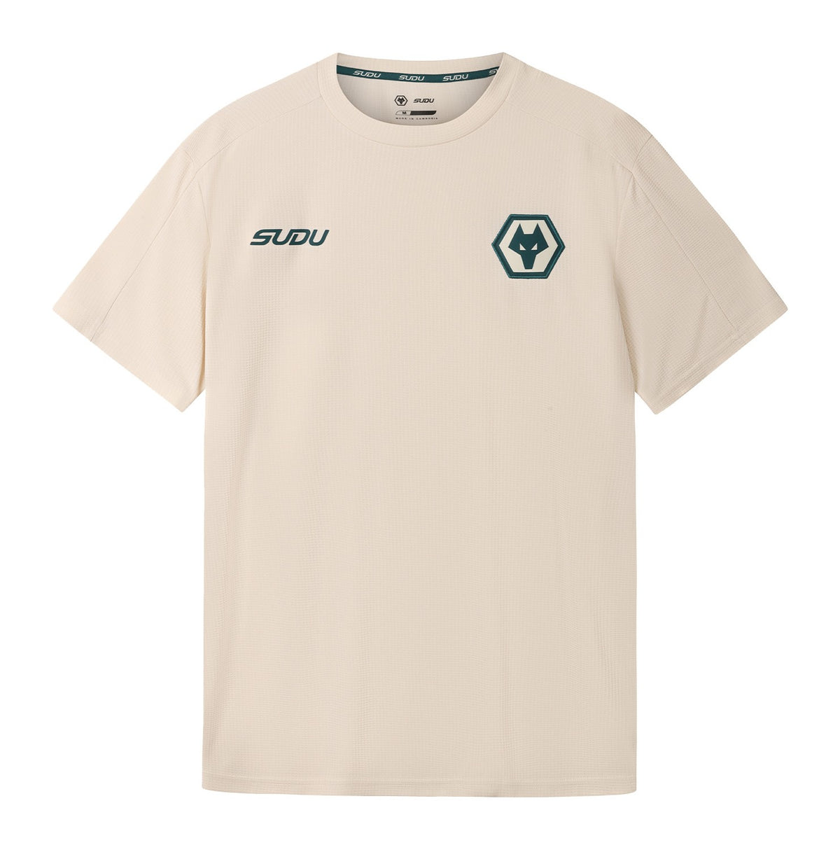 Wolves 2026-27 cream travel shirt front with teal crest